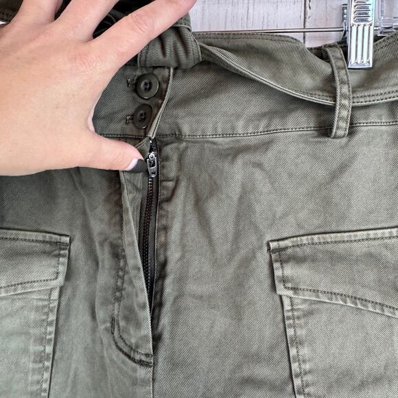 NWT Rails Olive Green Nola Military Utility Skirt Cotton Canvas Belt Size Medium - Picture 5 of 16